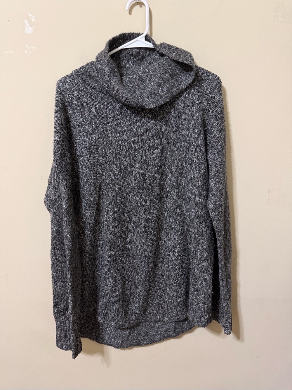 Eddie Bauer Heathered Charcoal sleep Turtleneck Sweater medium cozy grandpa